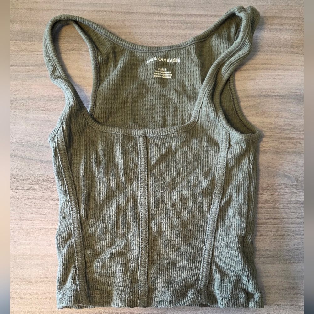 AE Green Crop Corset Tank Top Medium